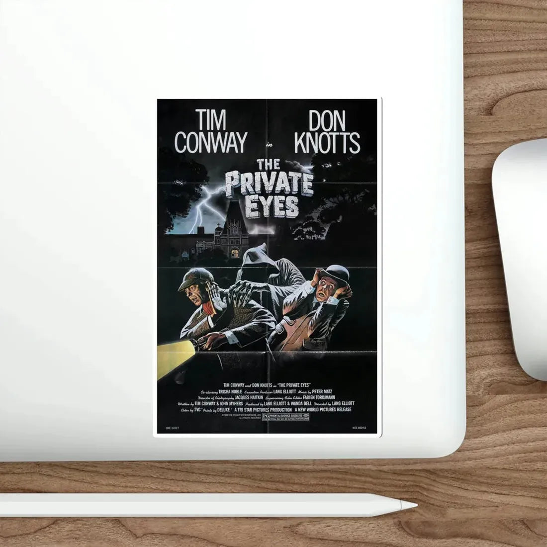 The Private Eyes 1981 Movie Poster STICKER Vinyl Die-Cut Decal - The Sticker Space