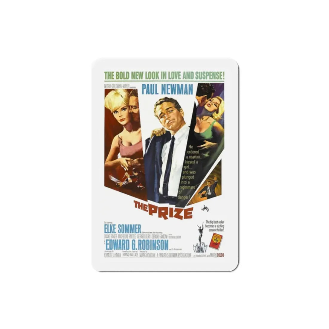 The Prize 1963 Movie Poster Refrigerator Magnet 2 Inch - The Sticker Space