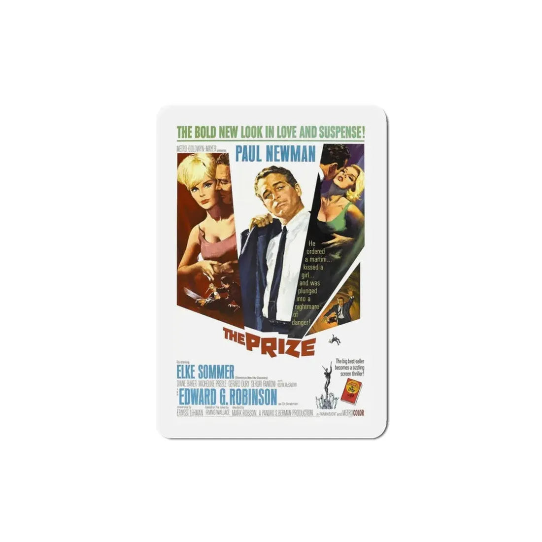 The Prize 1963 Movie Poster Refrigerator Magnet 3 Inch - The Sticker Space
