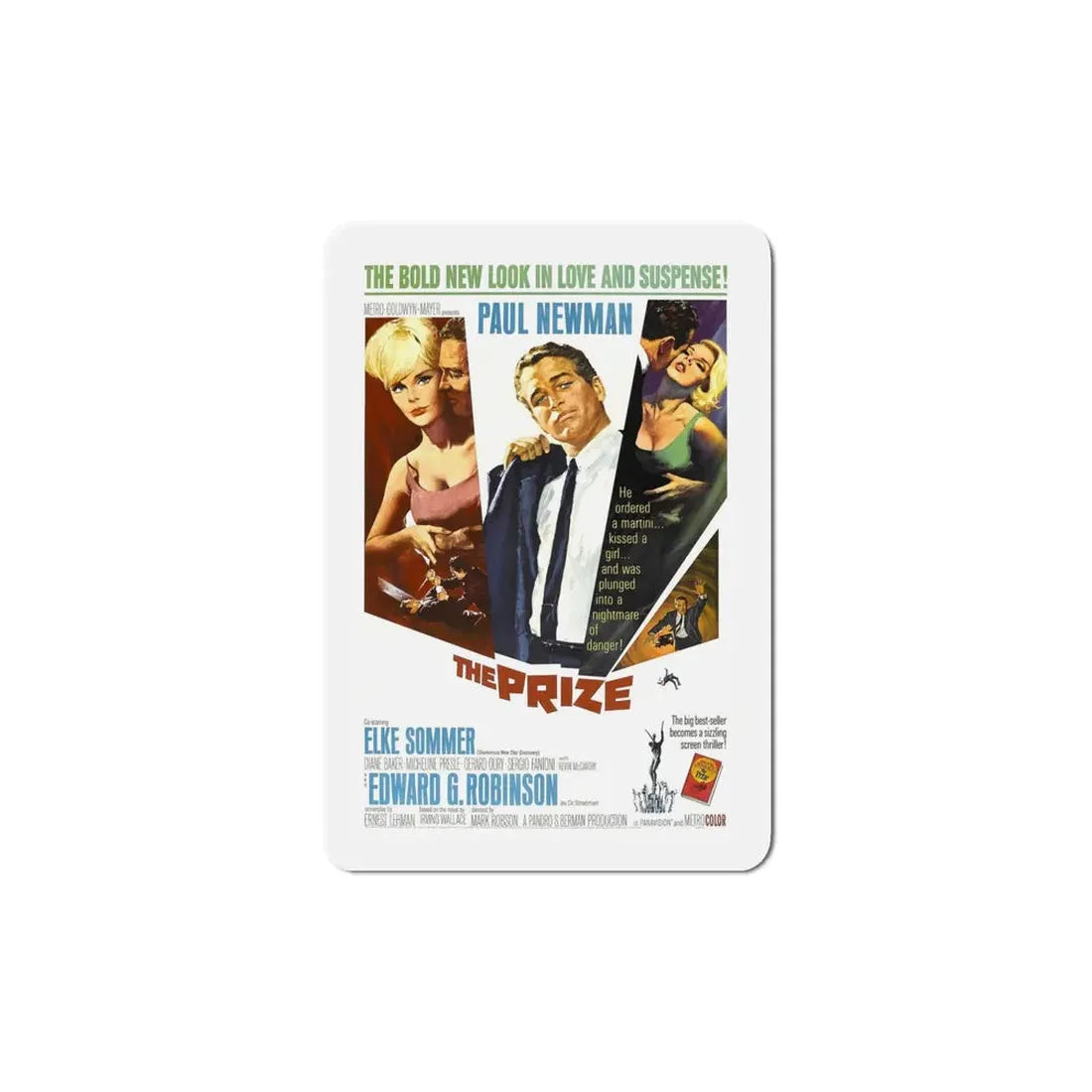 The Prize 1963 Movie Poster Refrigerator Magnet 5 Inch - The Sticker Space