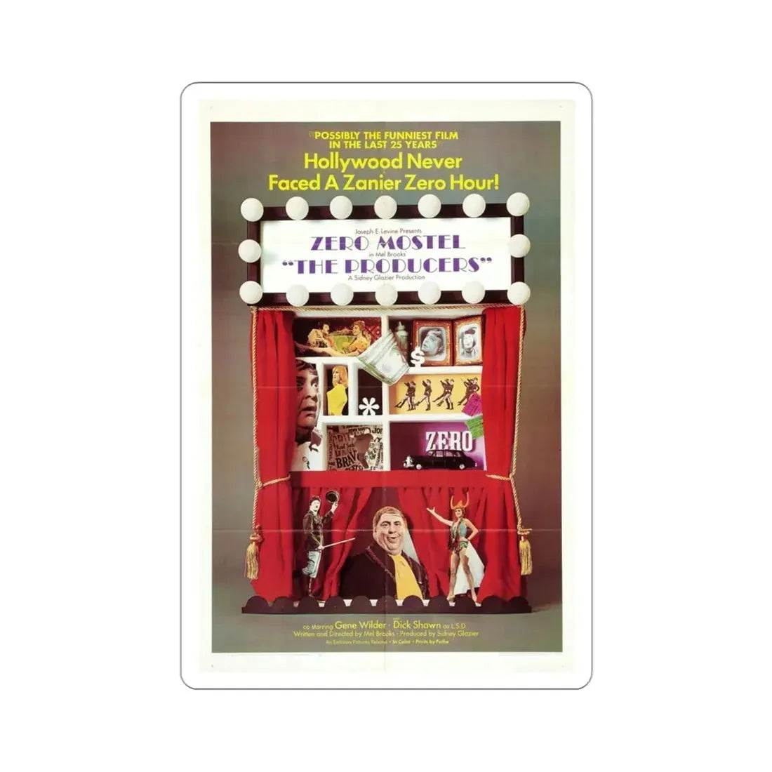 The Producers 1968 Movie Poster STICKER Vinyl Die-Cut Decal 3 Inch - The Sticker Space