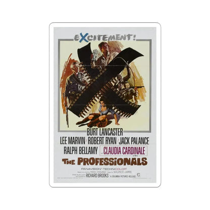 The Professionals 1966 Movie Poster - STICKER Vinyl Kiss-Cut Decal 4 Inch White - The Sticker Space