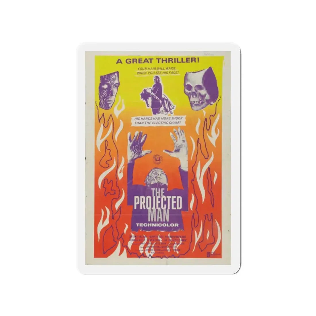 THE PROJECTED MAN 1966 Movie Poster - Refrigerator Magnet 2 Inch - The Sticker Space