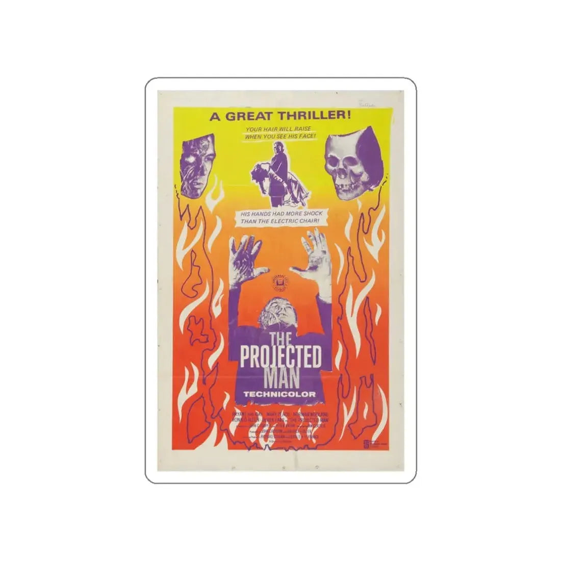 THE PROJECTED MAN 1966 Movie Poster STICKER Vinyl Die-Cut Decal 3 Inch - The Sticker Space