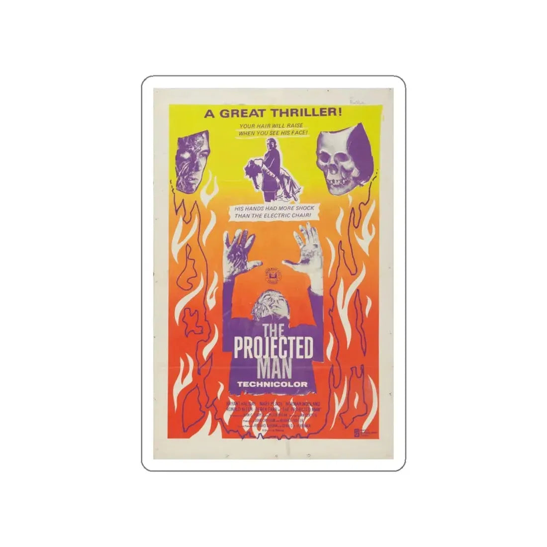 THE PROJECTED MAN 1966 Movie Poster STICKER Vinyl Die-Cut Decal 4 Inch - The Sticker Space