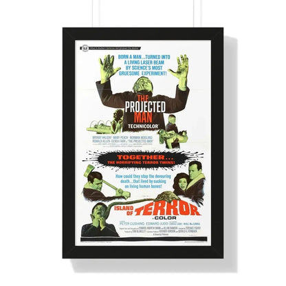 THE PROJECTED MAN + ISLAND OF TERROR 1966 - Framed Movie Poster 16″ x 24″ Black - The Sticker Space