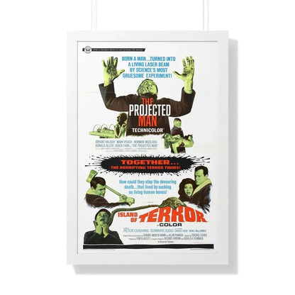THE PROJECTED MAN + ISLAND OF TERROR 1966 - Framed Movie Poster 20" x 30" White - The Sticker Space