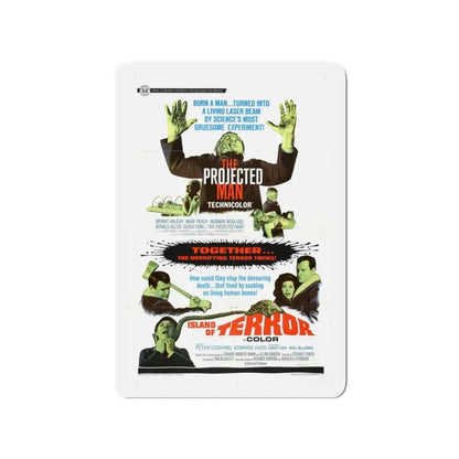 THE PROJECTED MAN + ISLAND OF TERROR 1966 Movie Poster - Refrigerator Magnet 3 Inch Die-Cut - The Sticker Space