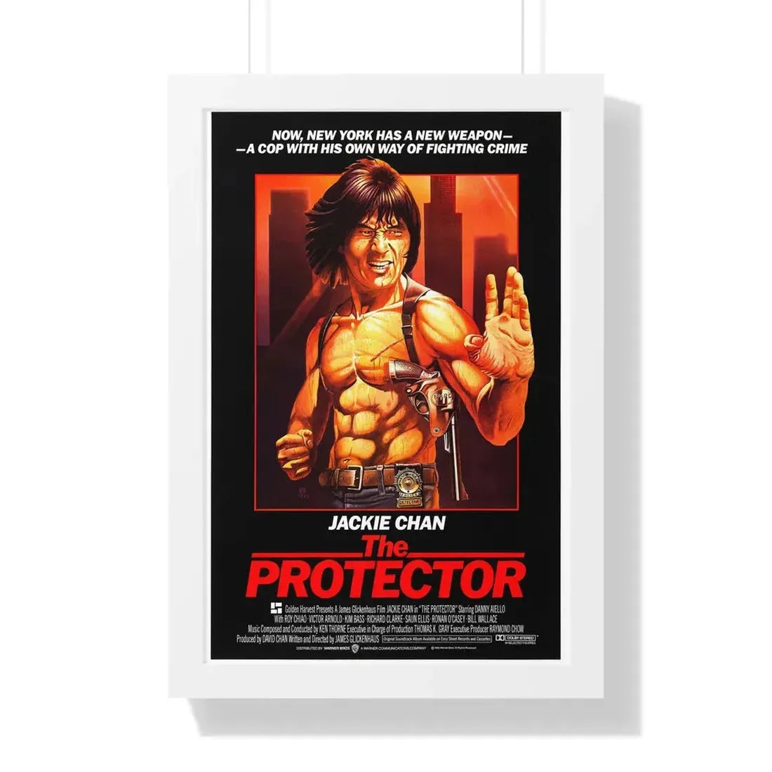 THE PROTECTOR 1985 - Framed Movie Poster 16″ x 24″ White - The Sticker Space