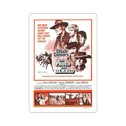 The Proud and Damned 1972 Movie Poster STICKER Vinyl Die-Cut Decal 4 Inch - The Sticker Space