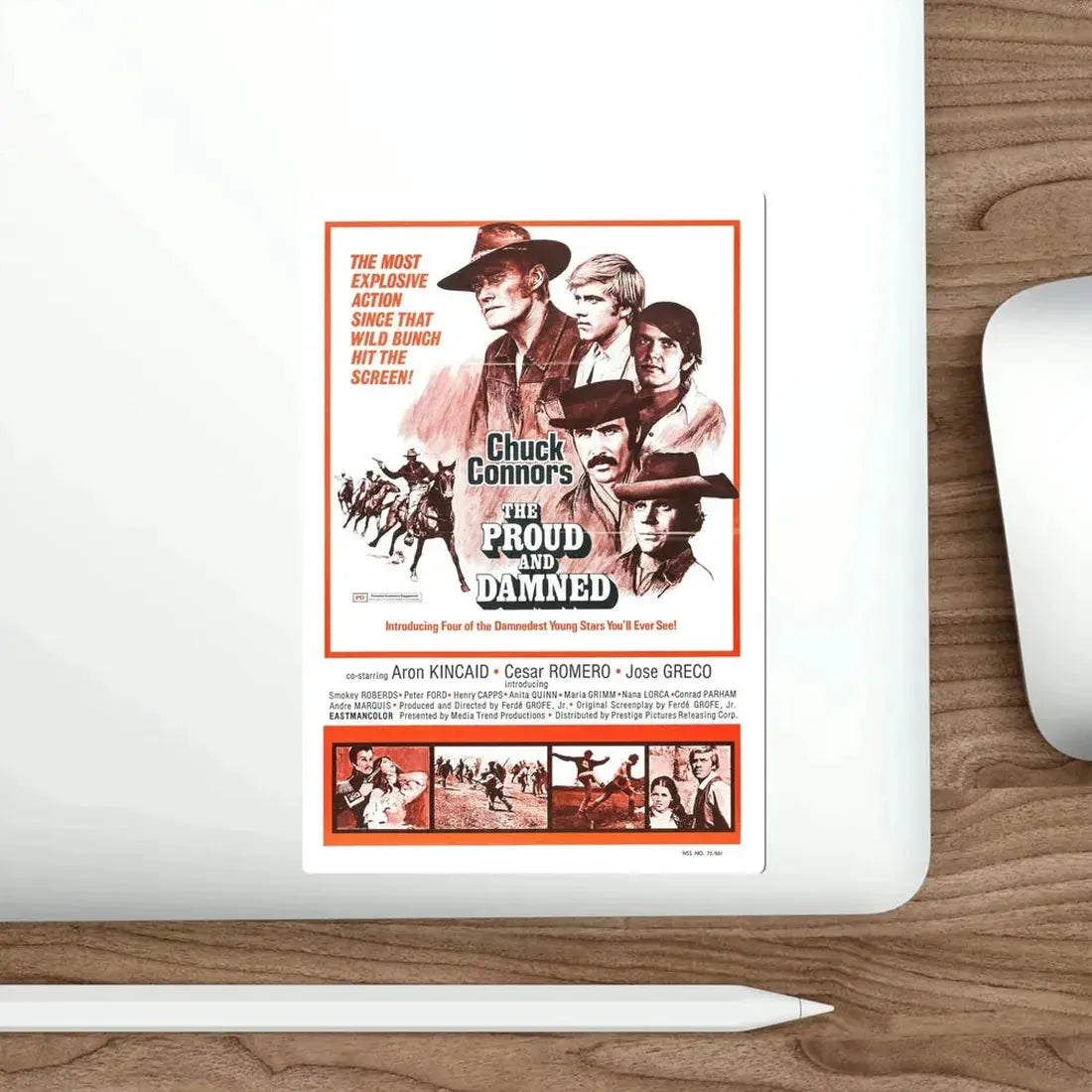 The Proud and Damned 1972 Movie Poster STICKER Vinyl Die-Cut Decal - The Sticker Space