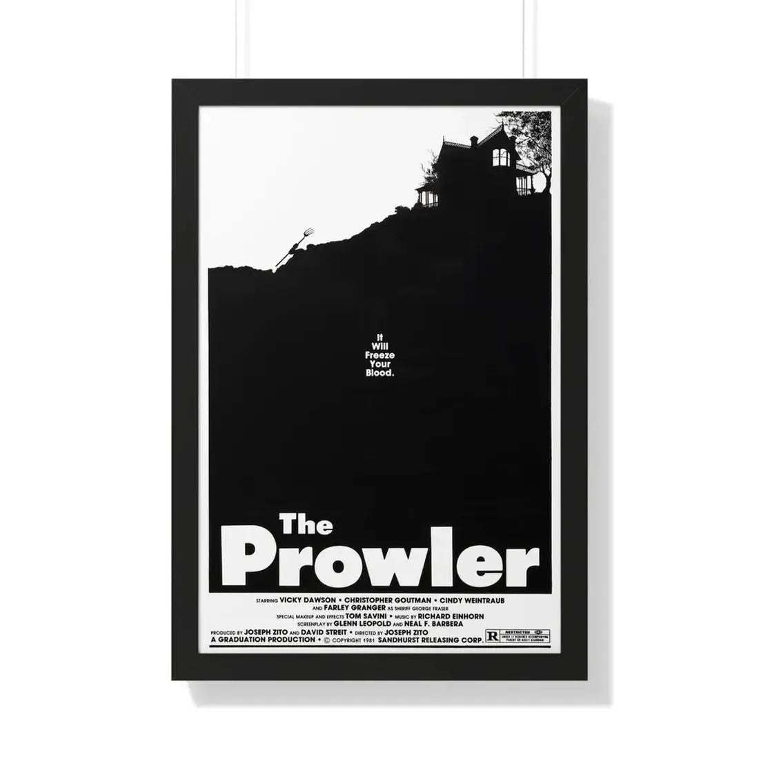 THE PROWLER 1981 - Framed Movie Poster 20" x 30" Black - The Sticker Space