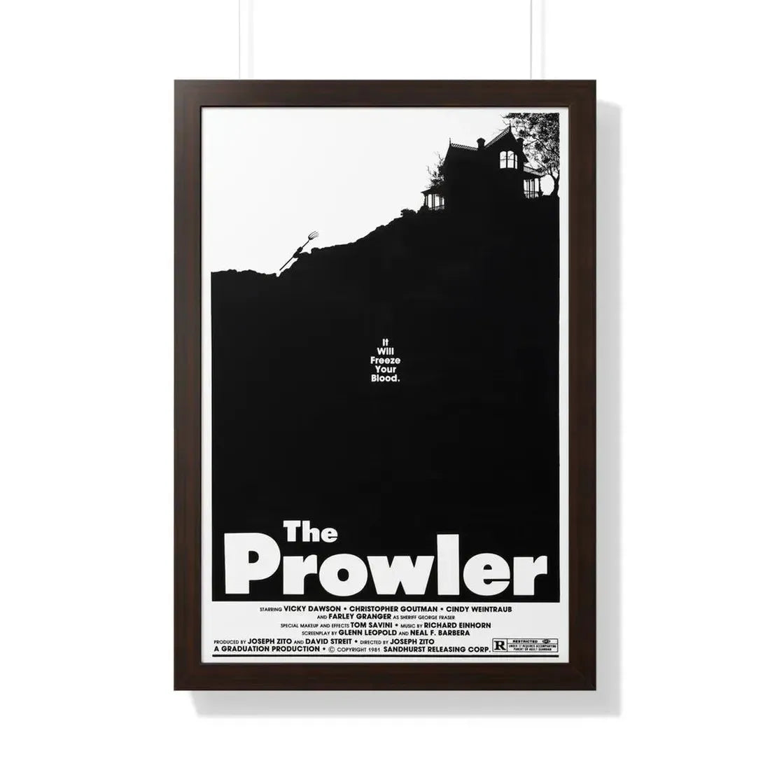 THE PROWLER 1981 - Framed Movie Poster 20" x 30" Walnut - The Sticker Space