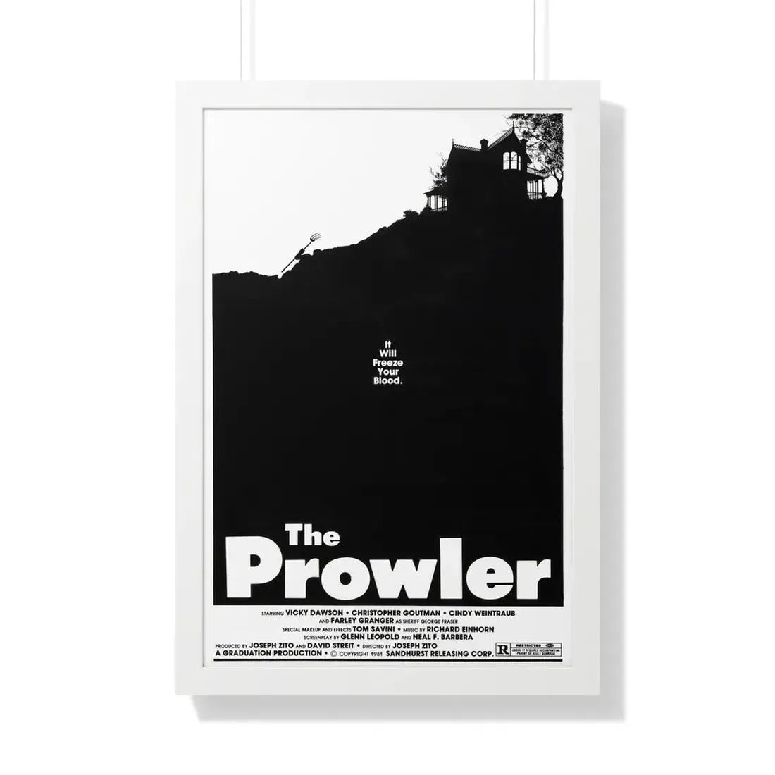 THE PROWLER 1981 - Framed Movie Poster 20" x 30" White - The Sticker Space