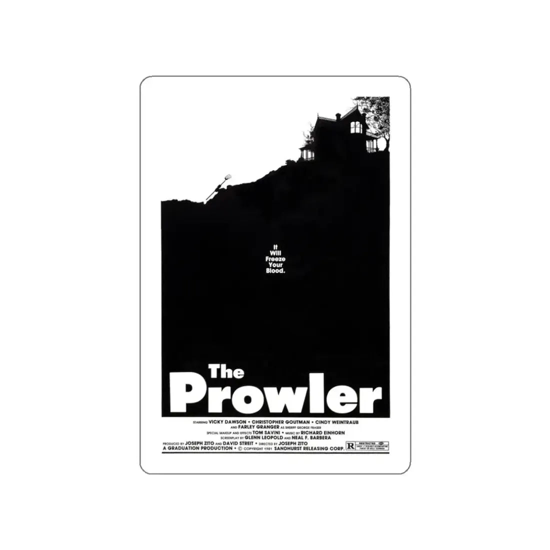 THE PROWLER 1981 Movie Poster STICKER Vinyl Die-Cut Decal 3 Inch - The Sticker Space
