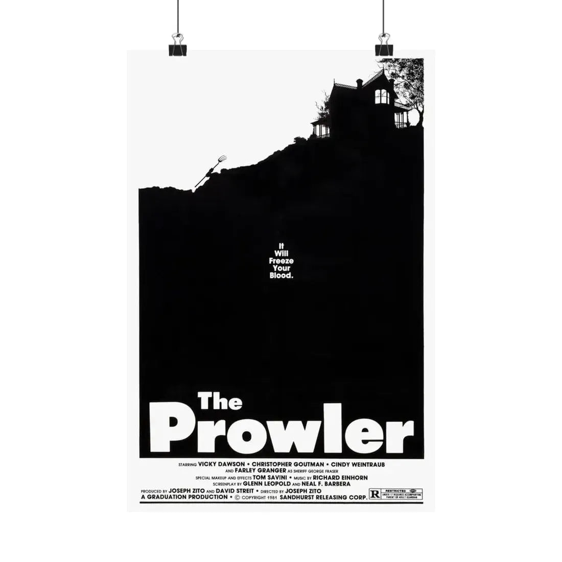 THE PROWLER 1981 - Paper Movie Poster 12″ x 18″ Matte - The Sticker Space