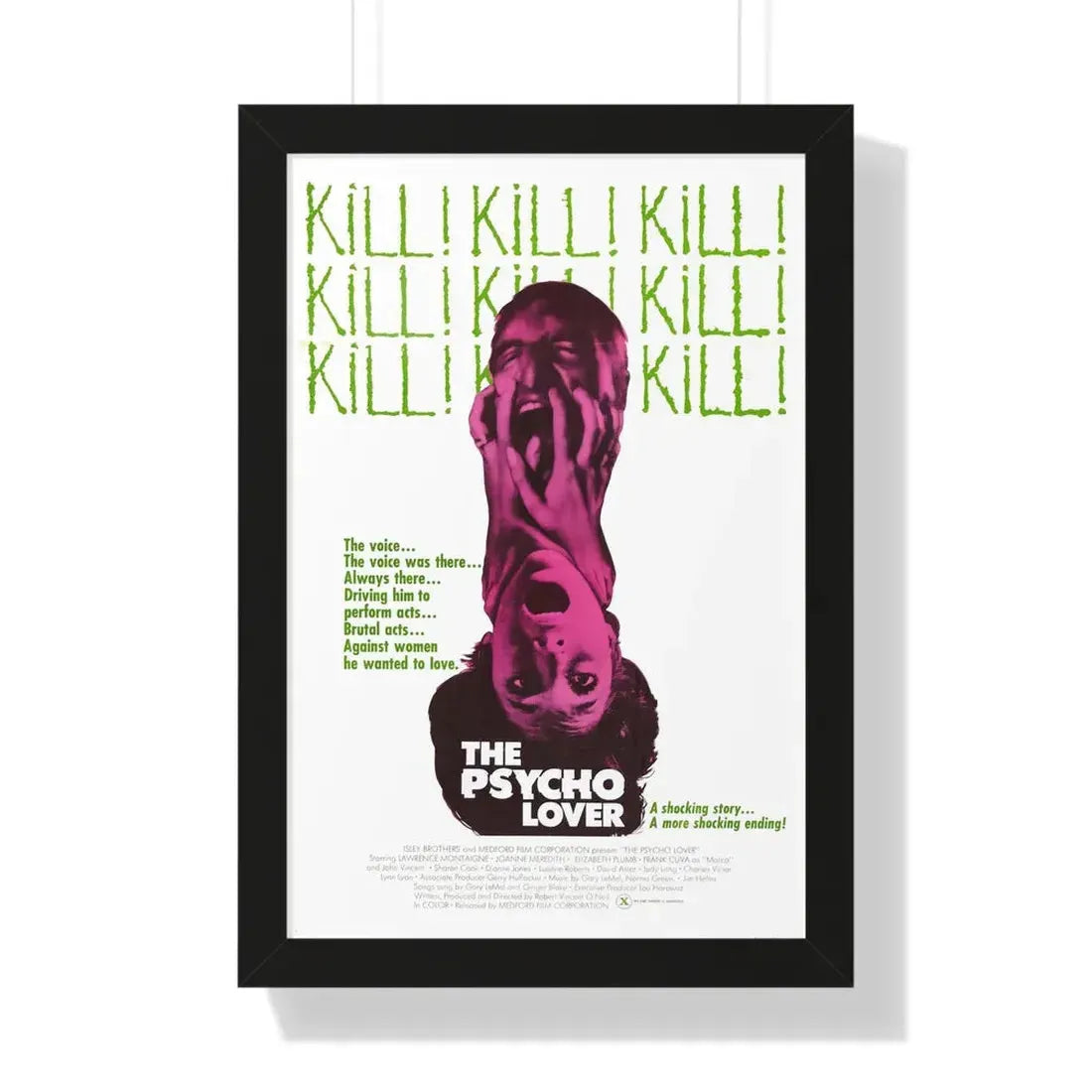 THE PSYCHO LOVER 1970 - Framed Movie Poster 16″ x 24″ Black - The Sticker Space
