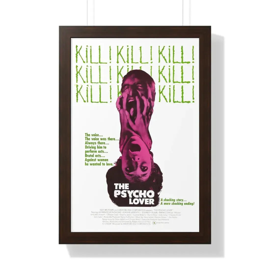 THE PSYCHO LOVER 1970 - Framed Movie Poster 16″ x 24″ Walnut - The Sticker Space