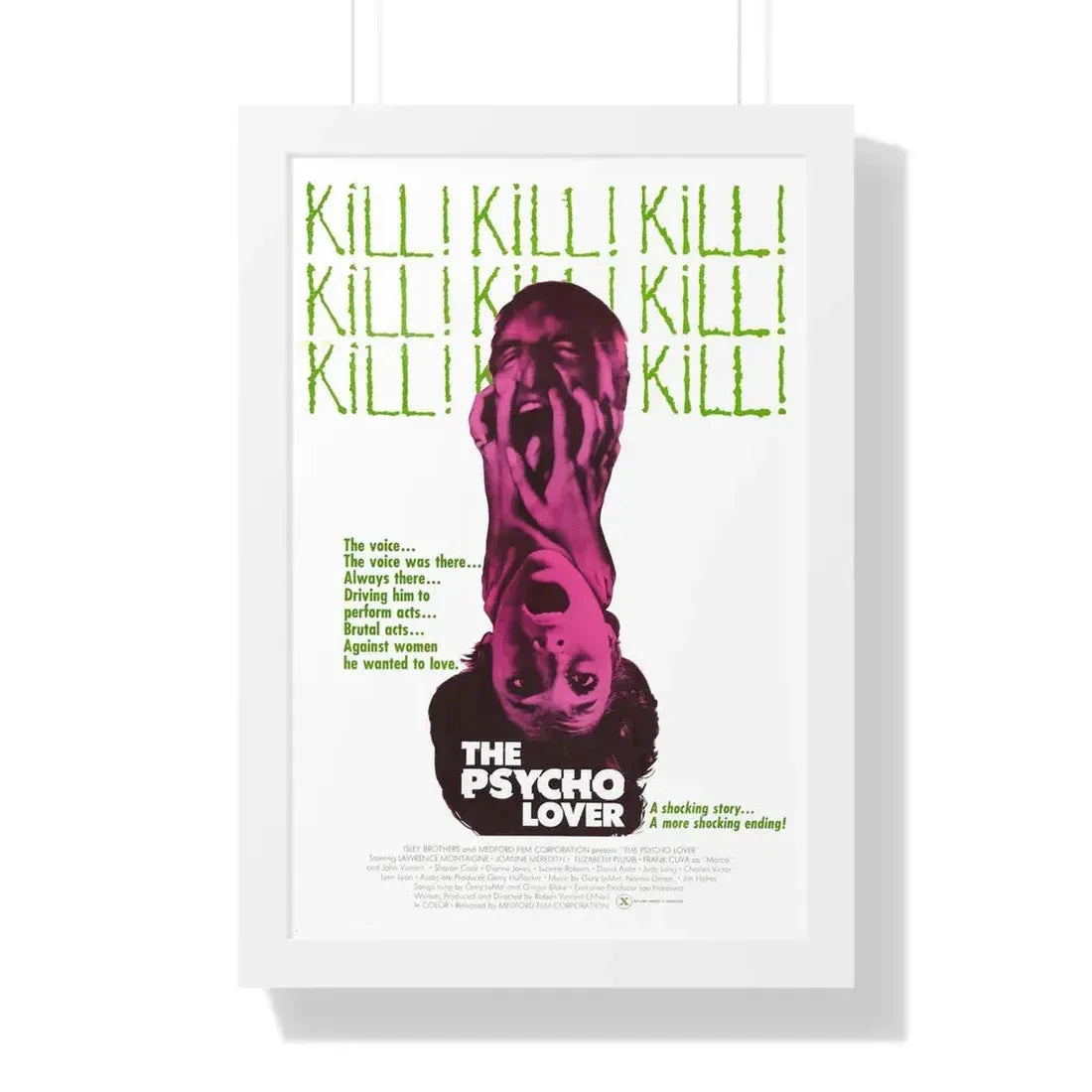 THE PSYCHO LOVER 1970 - Framed Movie Poster 16″ x 24″ White - The Sticker Space