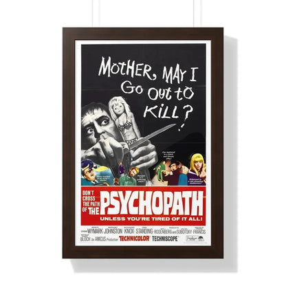 THE PSYCHOPATH 1966 - Framed Movie Poster 16″ x 24″ Walnut - The Sticker Space
