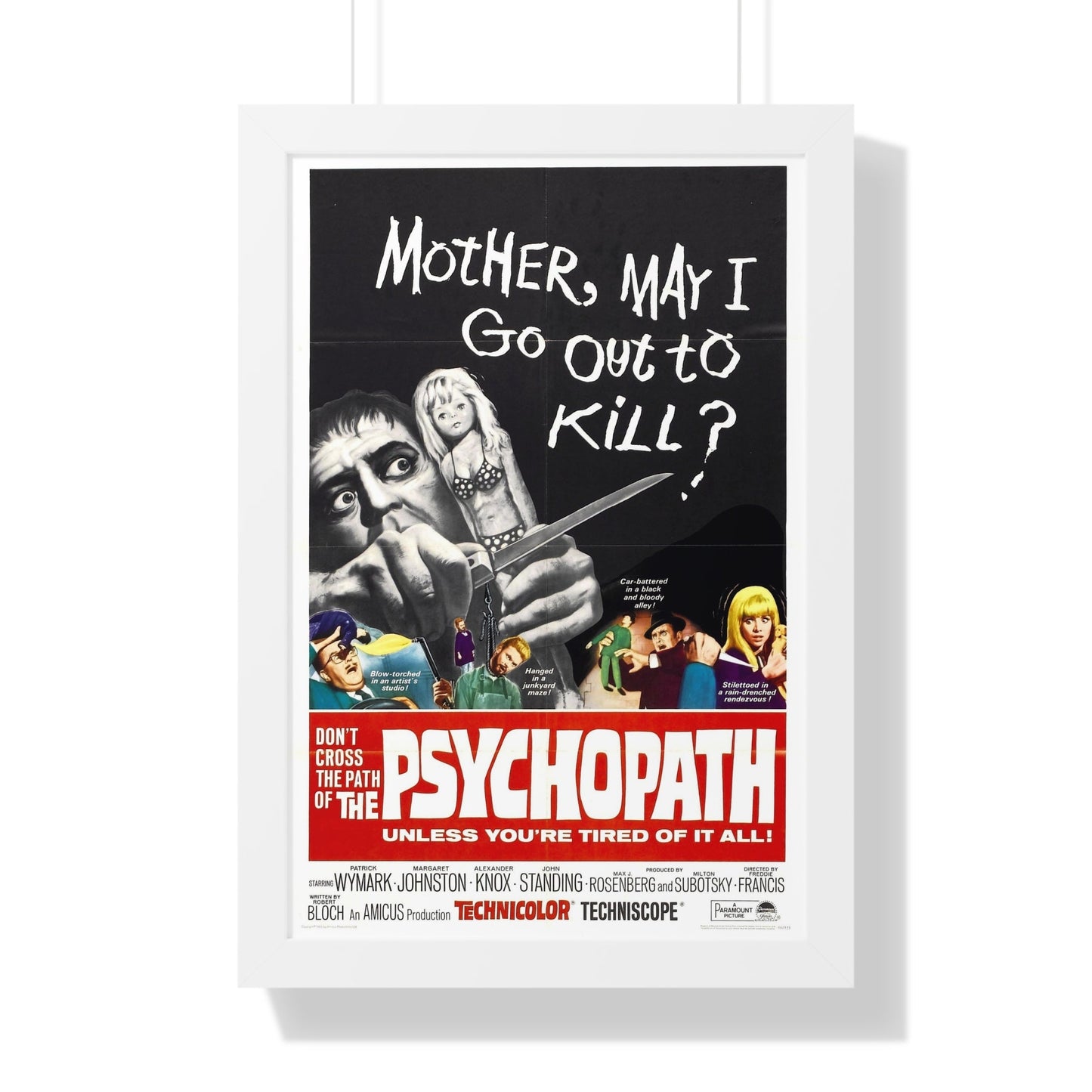 THE PSYCHOPATH 1966 - Framed Movie Poster-16″ x 24″-The Sticker Space