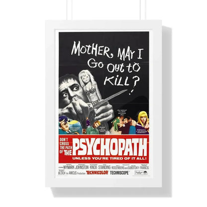 THE PSYCHOPATH 1966 - Framed Movie Poster 16″ x 24″ White - The Sticker Space
