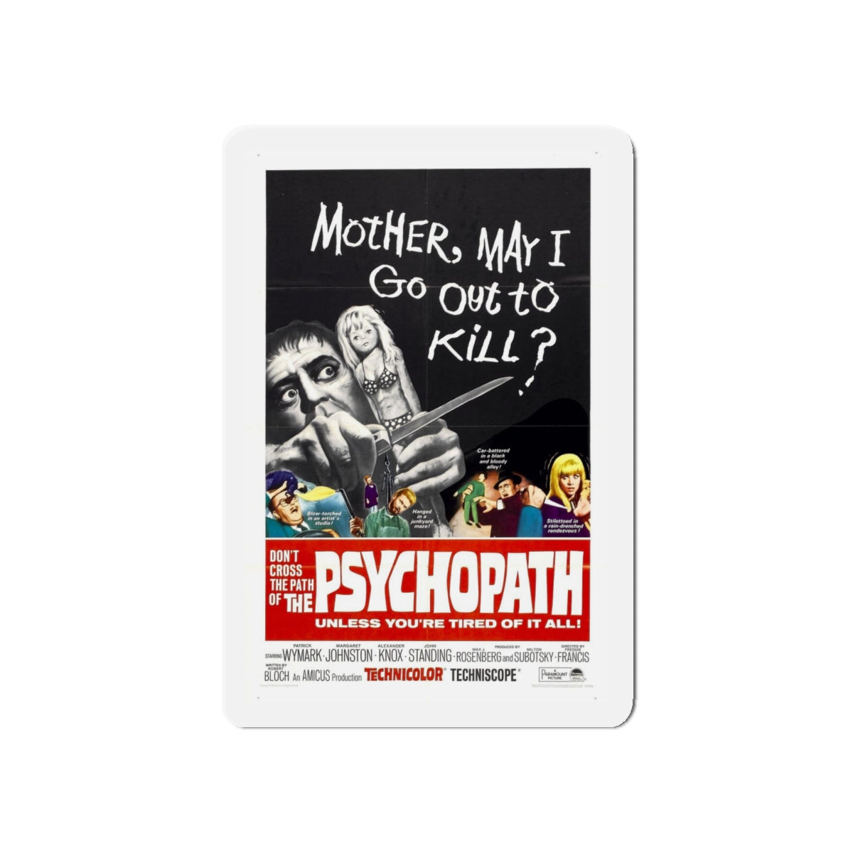 THE PSYCHOPATH 1966 Movie Poster - Refrigerator Magnet