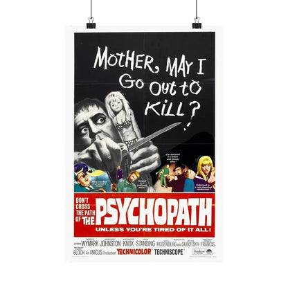 THE PSYCHOPATH 1966 - Paper Movie Poster 12″ x 18″ Matte - The Sticker Space