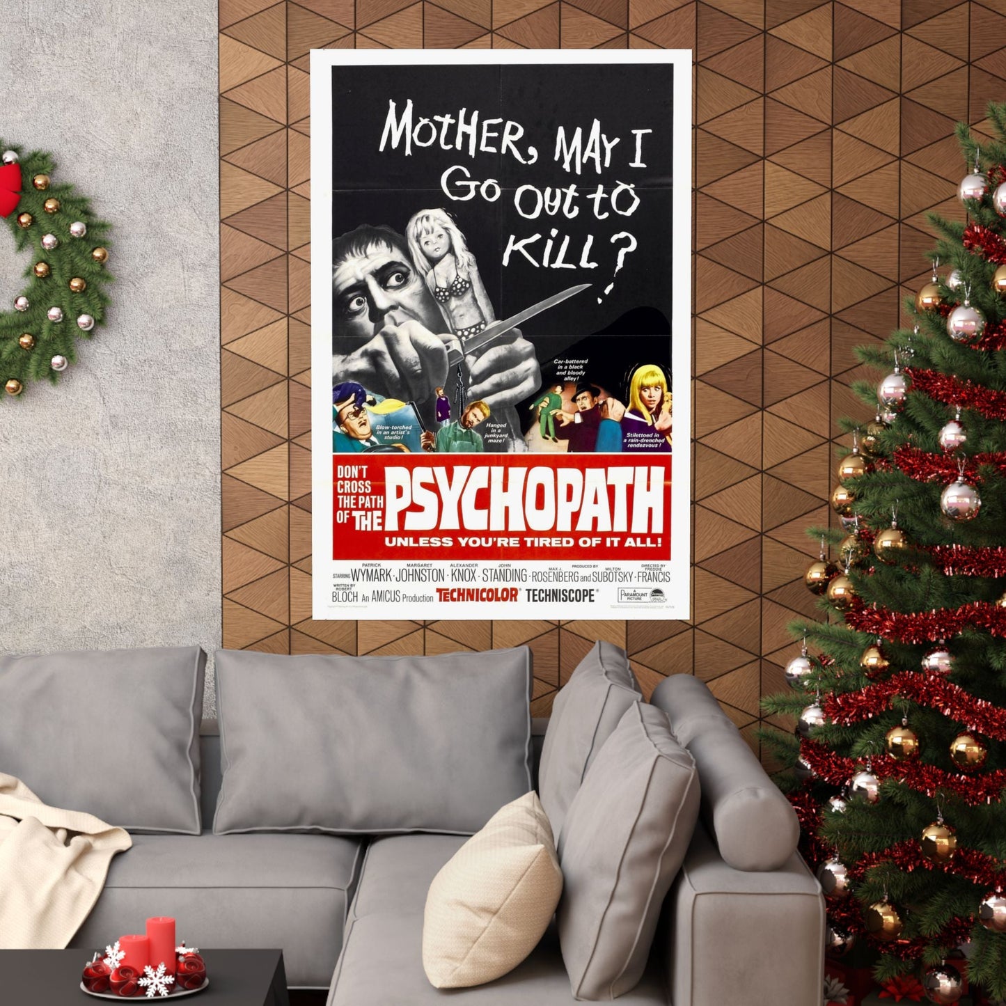 THE PSYCHOPATH 1966 - Paper Movie Poster-The Sticker Space