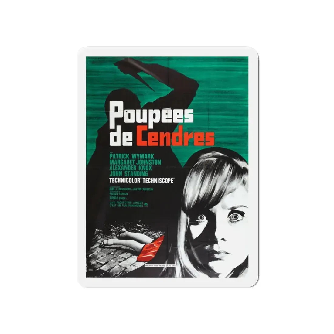 THE PSYCHOPATH (FRENCH) 1966 Movie Poster - Refrigerator Magnet 4 Inch Die-Cut - The Sticker Space