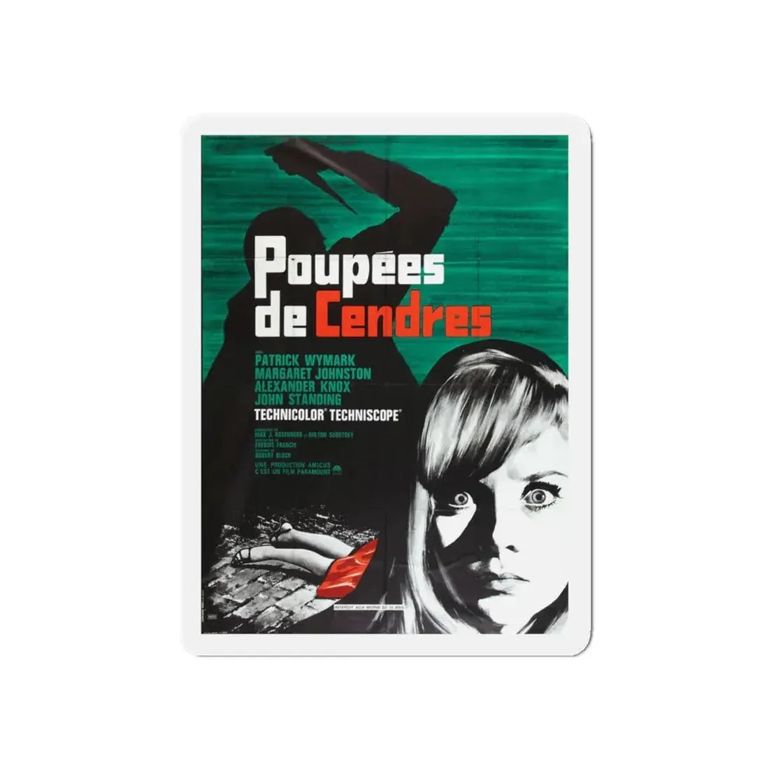 THE PSYCHOPATH (FRENCH) 1966 Movie Poster - Refrigerator Magnet 5 Inch Die-Cut - The Sticker Space