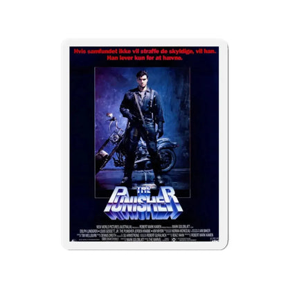 THE PUNISHER (DANISH) 1989 Movie Poster - Refrigerator Magnet 2 Inch Die-Cut - The Sticker Space