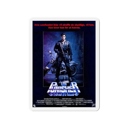 THE PUNISHER (DANISH) 1989 Movie Poster - Refrigerator Magnet 3 Inch Die-Cut - The Sticker Space