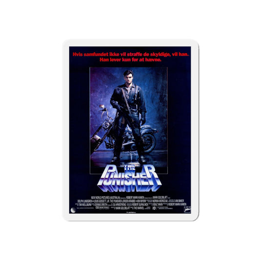 THE PUNISHER (DANISH) 1989 Movie Poster - Refrigerator Magnet-6 × 6"-Die-Cut-The Sticker Space