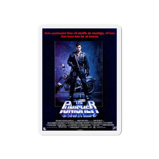 THE PUNISHER (DANISH) 1989 Movie Poster - Refrigerator Magnet 6 Inch Die-Cut - The Sticker Space