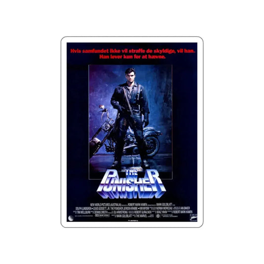 THE PUNISHER (DANISH) 1989 Movie Poster STICKER Vinyl Die-Cut Decal 2 Inch - The Sticker Space