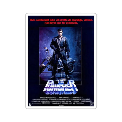 THE PUNISHER (DANISH) 1989 Movie Poster - STICKER Vinyl Kiss-Cut Decal 4 Inch White - The Sticker Space