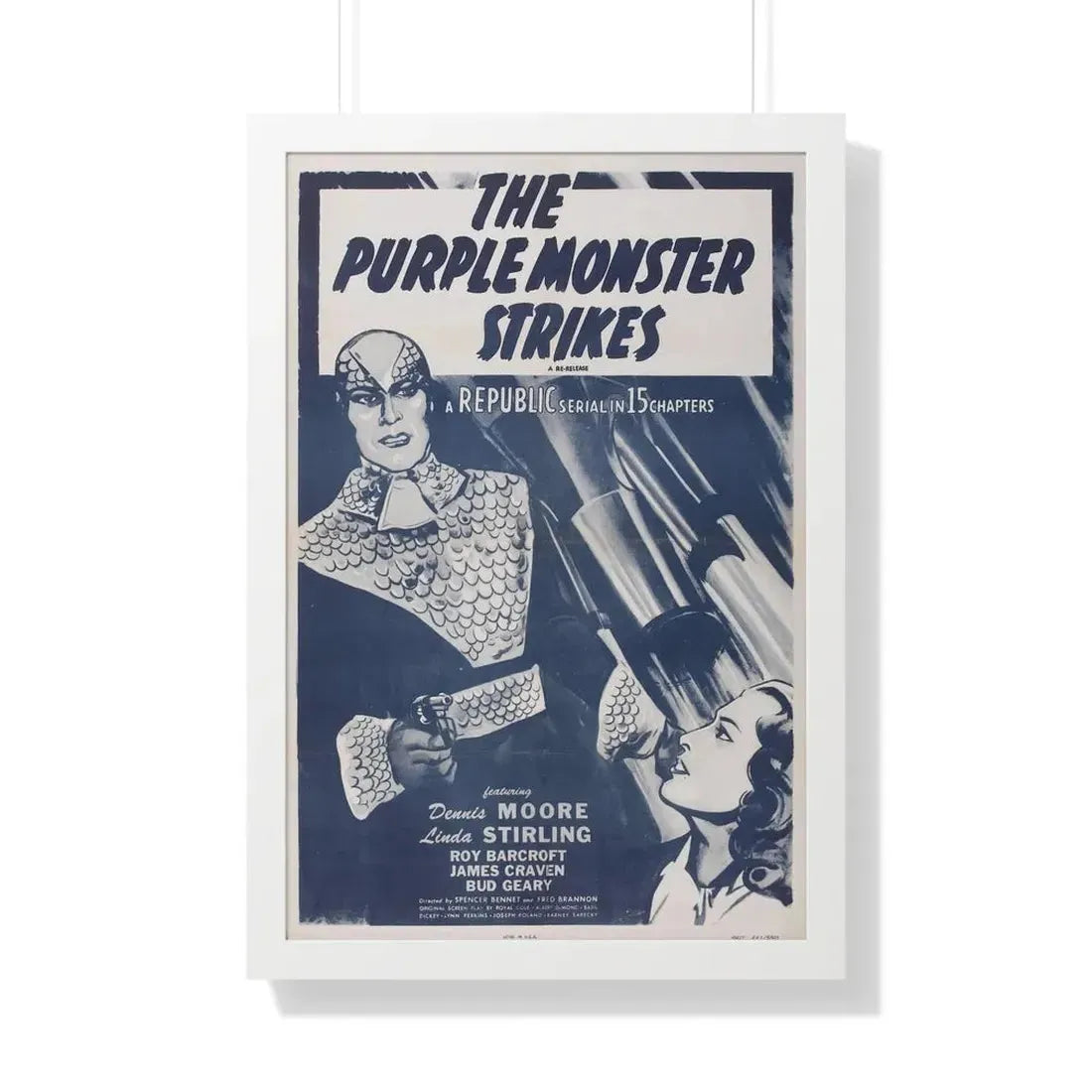 THE PURPLE MONSTER STRIKES 1945 - Framed Movie Poster 20" x 30" White - The Sticker Space