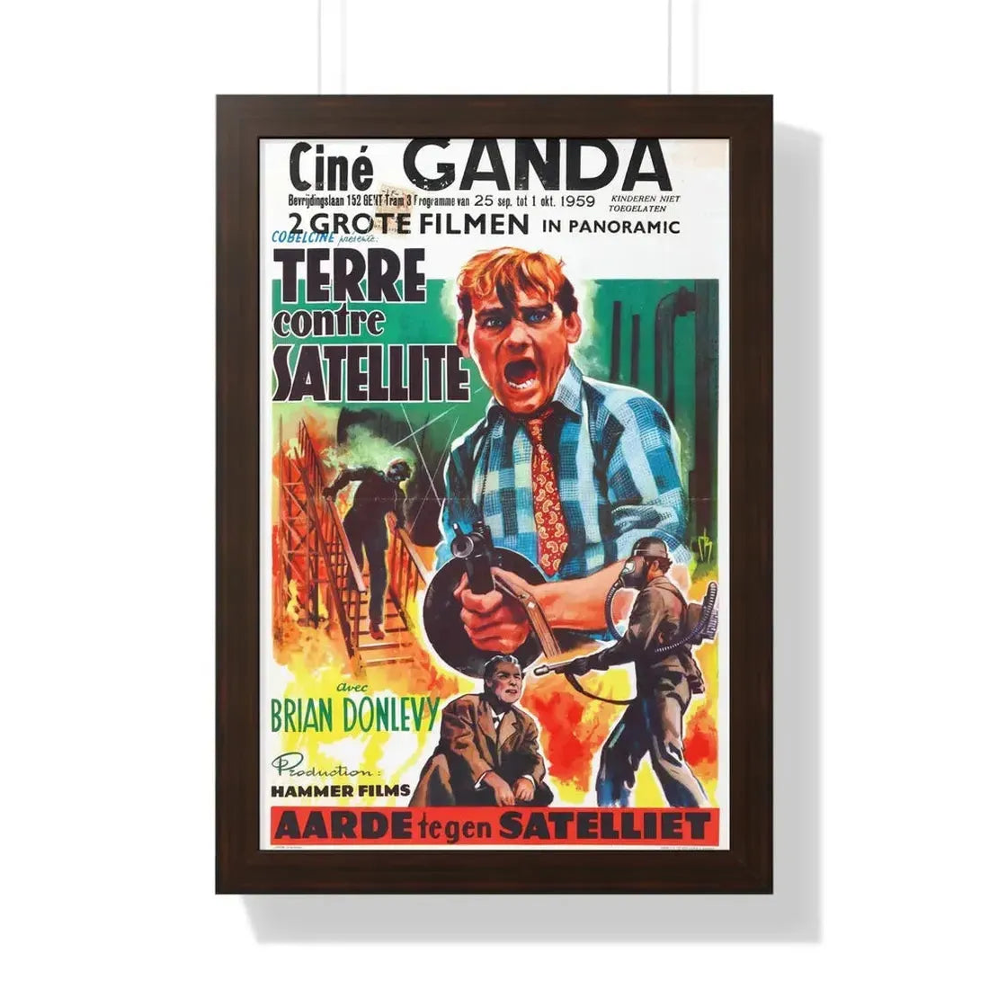 THE QUATERMASS EXPERIMENT (BELGIAN) 2 1955 - Framed Movie Poster 16″ x 24″ Walnut - The Sticker Space