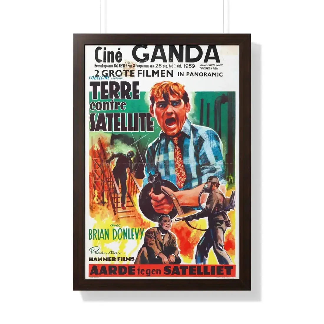 THE QUATERMASS EXPERIMENT (BELGIAN) 2 1955 - Framed Movie Poster 20" x 30" Walnut - The Sticker Space