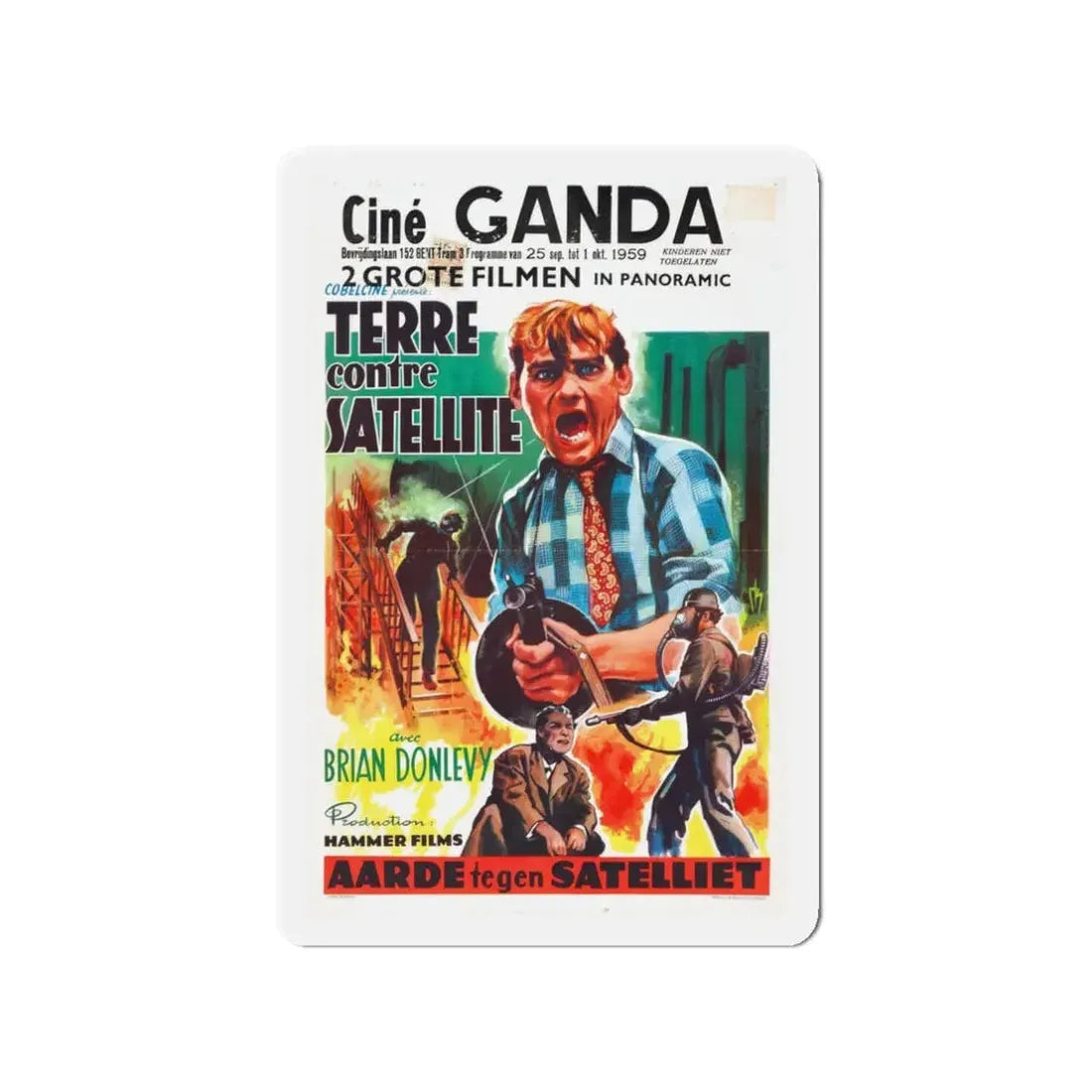 THE QUATERMASS EXPERIMENT (BELGIAN) 2 1955 Movie Poster - Refrigerator Magnet 3 Inch - The Sticker Space