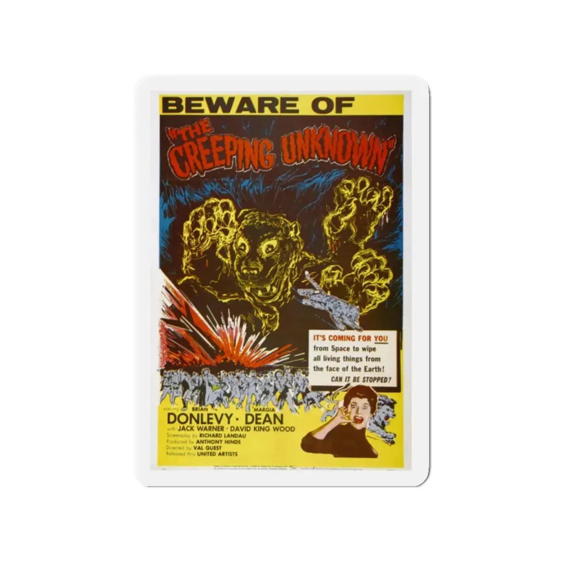 THE QUATERMASS EXPERIMENT (THE CREEPING UNKNOWN) 1955 Movie Poster - Refrigerator Magnet 2 Inch Die-Cut - The Sticker Space