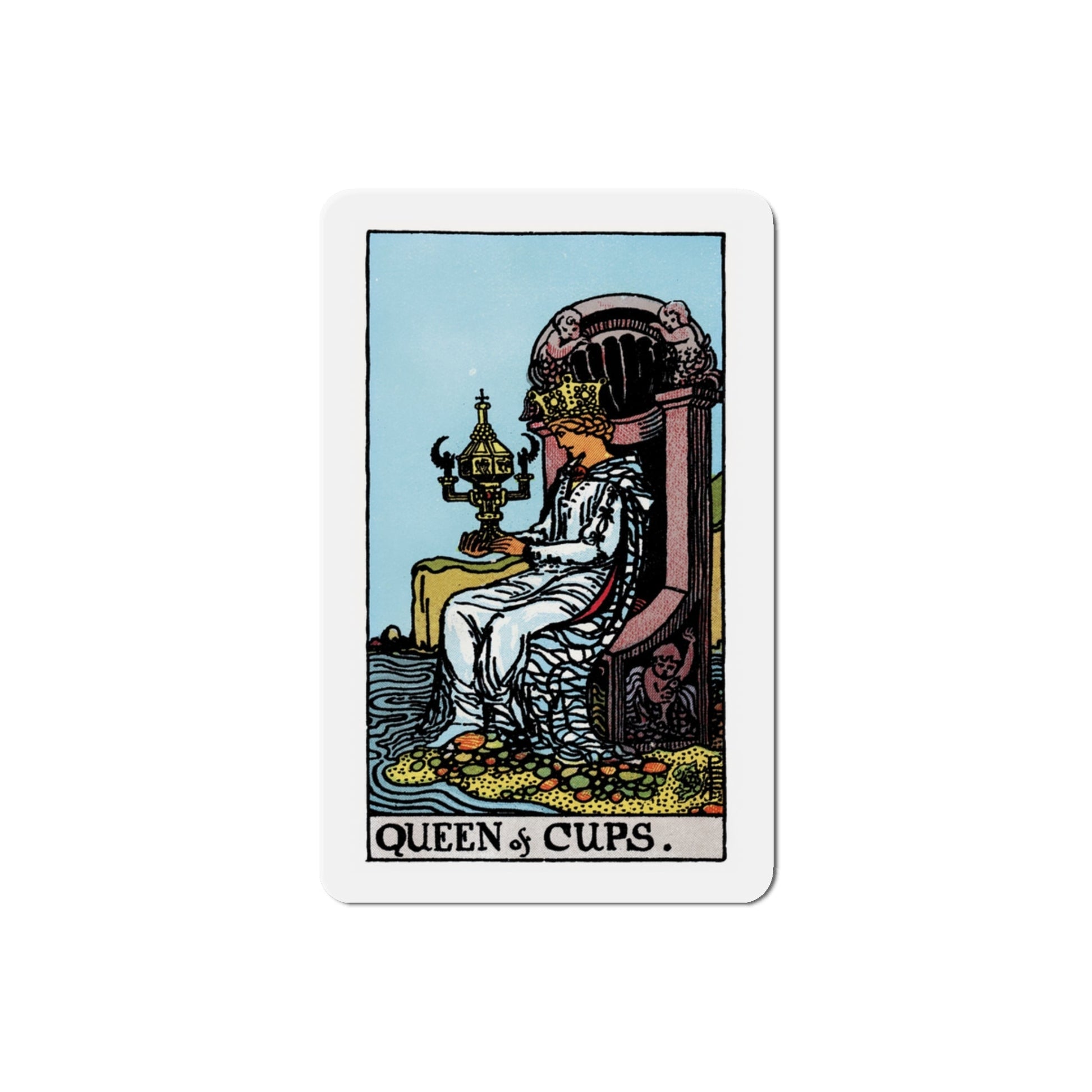 The Queen of Cups (Tarot Card) Die-Cut Magnet-3 Inch-The Sticker Space
