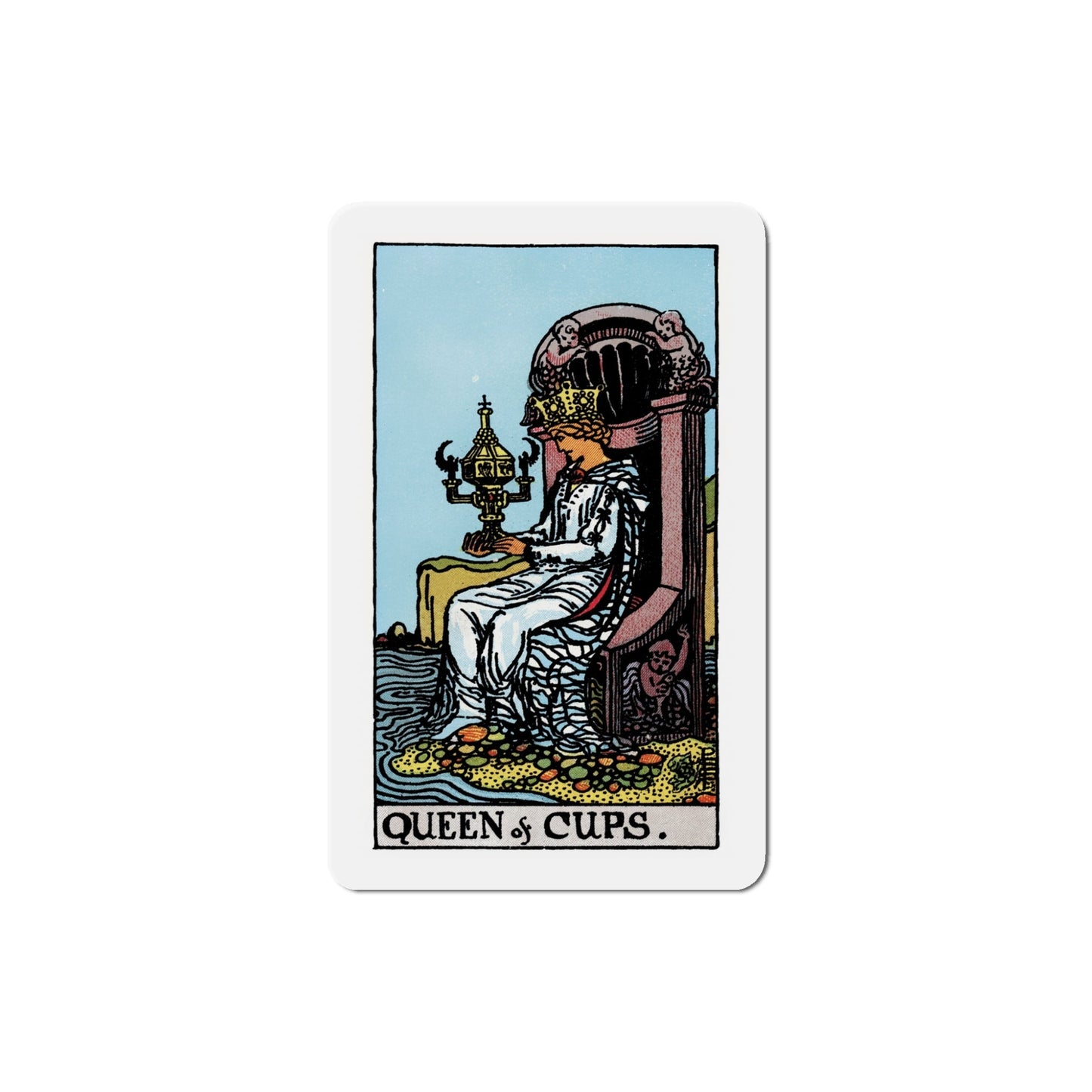 The Queen of Cups (Tarot Card) Die-Cut Magnet-5 Inch-The Sticker Space