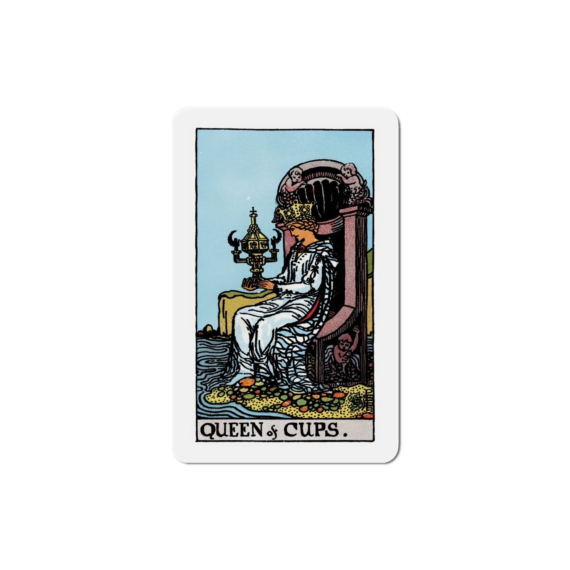 The Queen of Cups (Tarot Card) Die-Cut Magnet-6 Inch-The Sticker Space