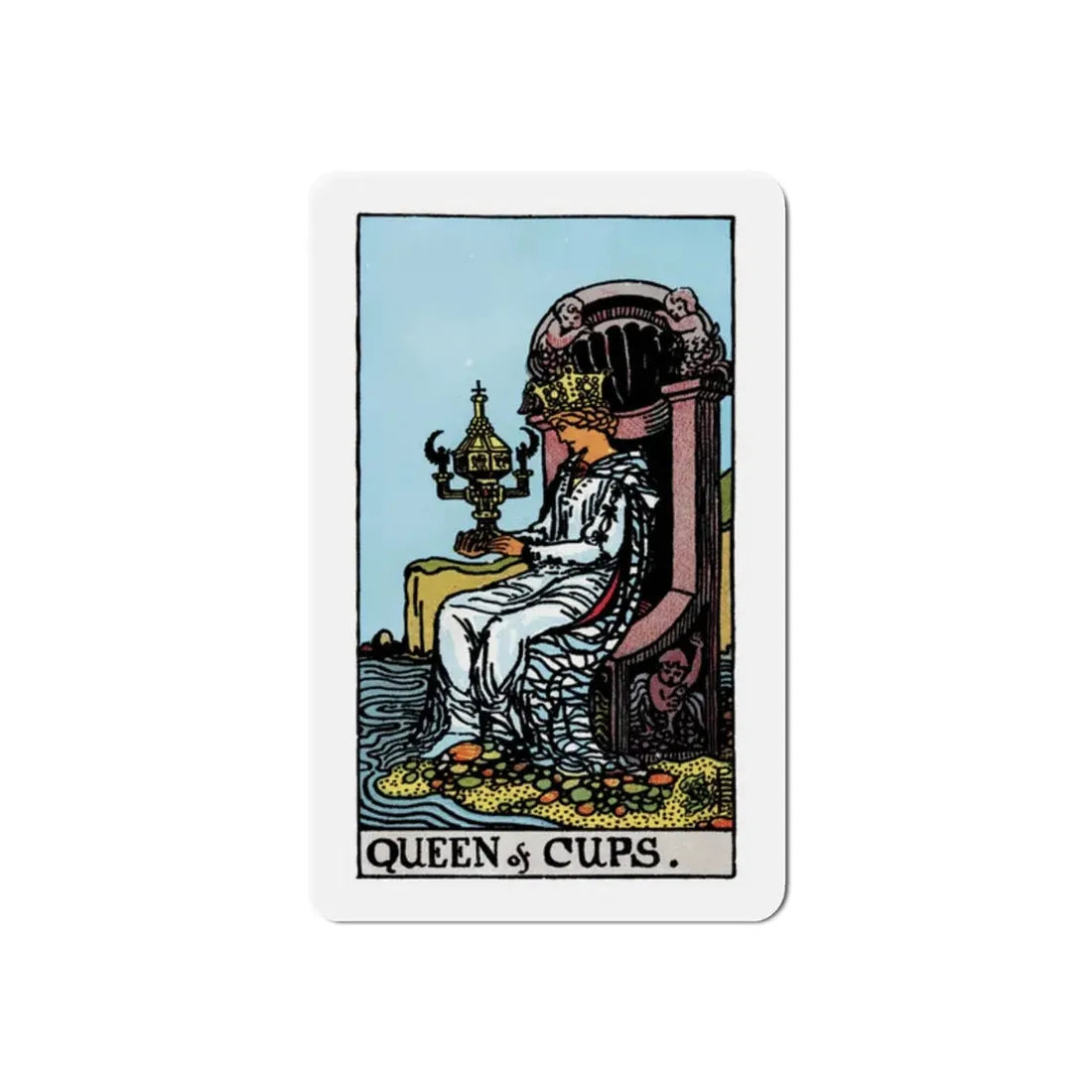The Queen of Cups (Tarot Card) Refrigerator Magnet 2 Inch - The Sticker Space