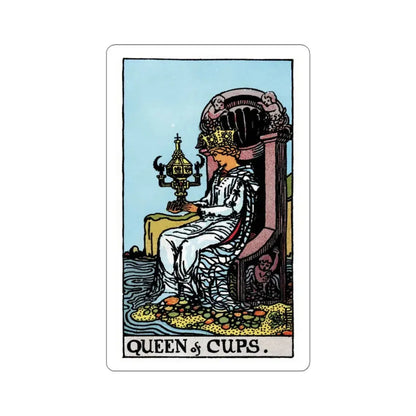 The Queen of Cups (Tarot Card) STICKER Vinyl Kiss-Cut Decal 3 Inch White - The Sticker Space