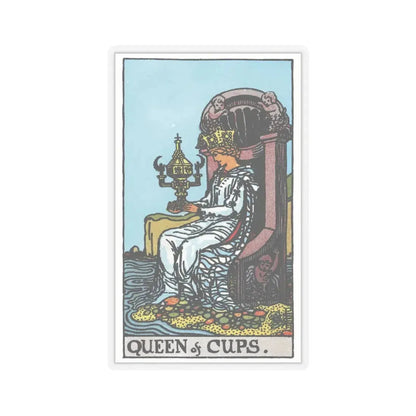 The Queen of Cups (Tarot Card) STICKER Vinyl Kiss-Cut Decal 4 Inch Transparent - The Sticker Space