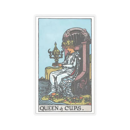 The Queen of Cups (Tarot Card) STICKER Vinyl Kiss-Cut Decal 6 Inch Transparent - The Sticker Space