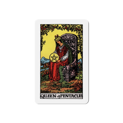 The Queen of Pentacles (Tarot Card) Die-Cut Magnet-2 Inch-The Sticker Space